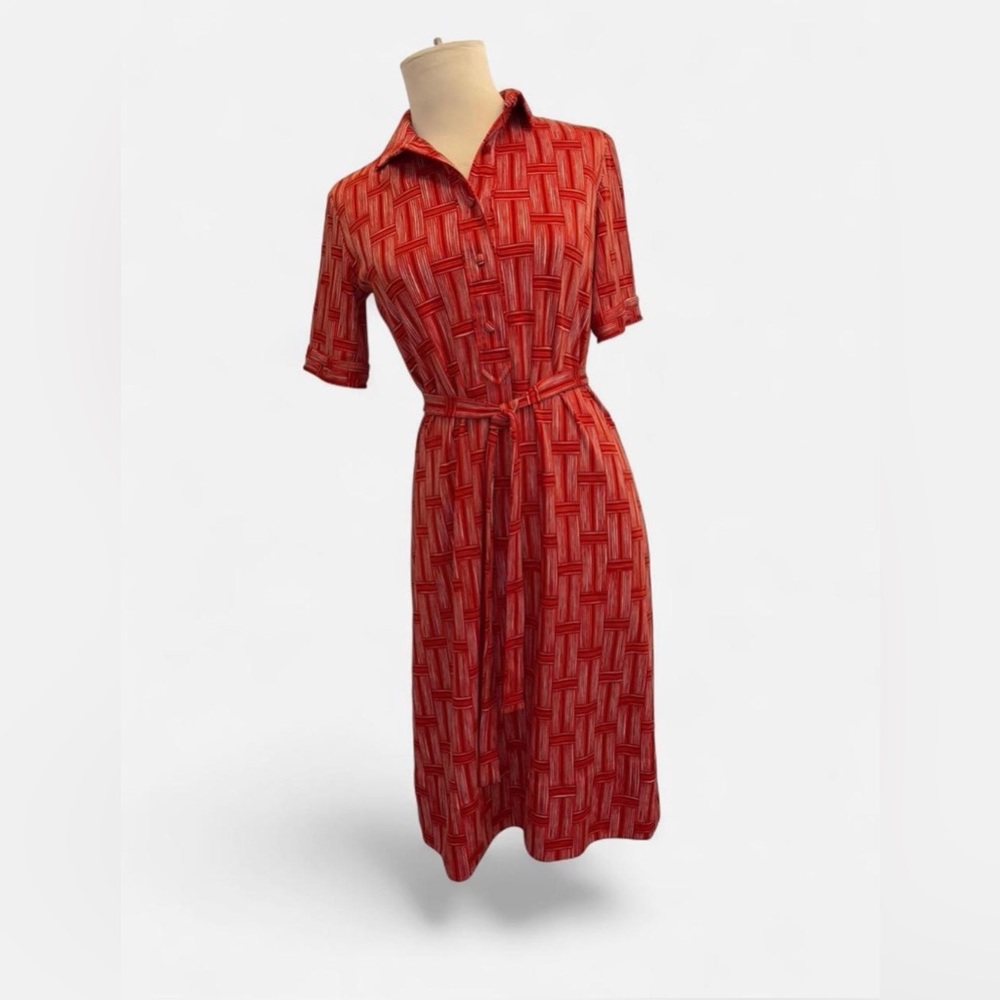Vintage Roberta di Camerino diffusion line vintage 70’s dress in red/ white